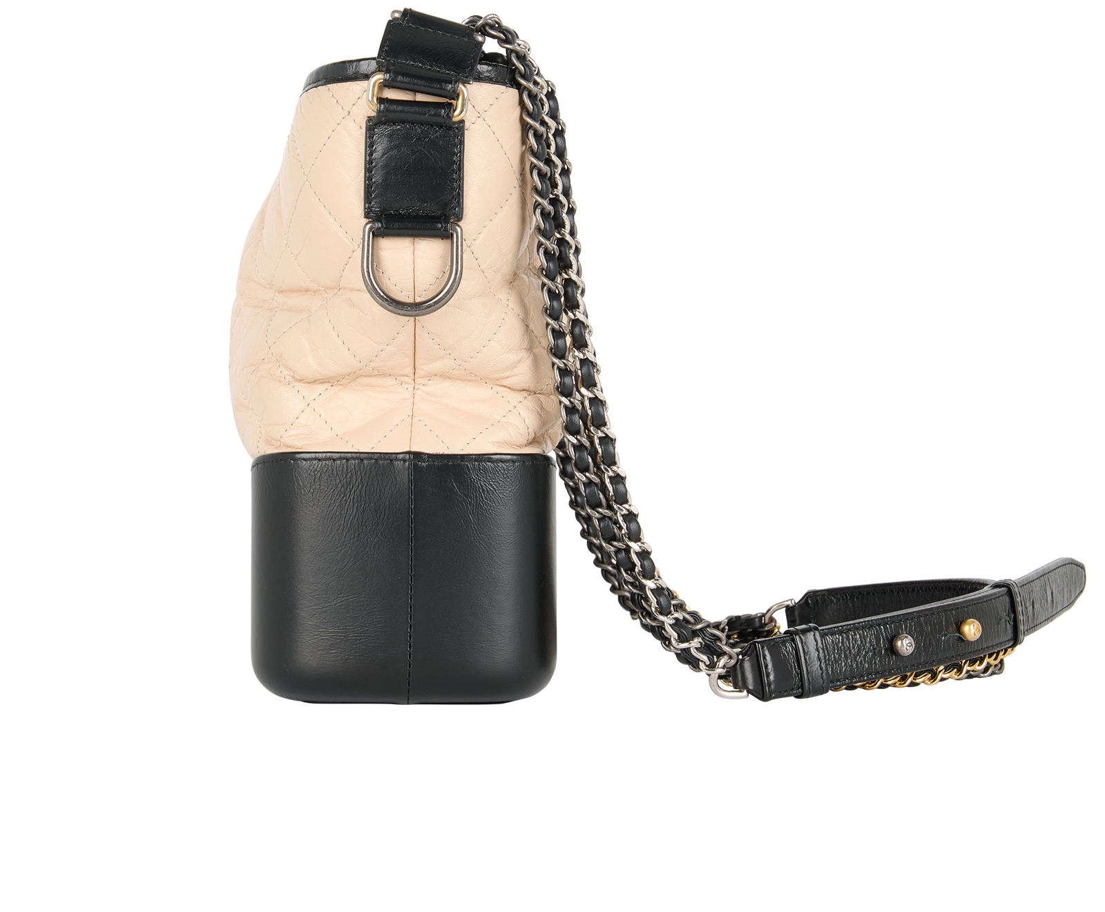 Medium Gabrielle, &pound;2,500, Handbags, Beige/Black, Leather, Bottom view